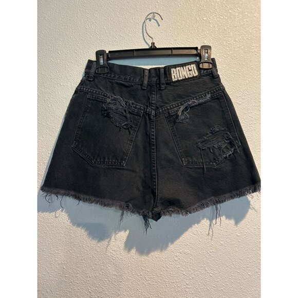 BONGO (WOMENS 9) Cotton Black Shorts Button Fly High Rise - Picture 3 of 5